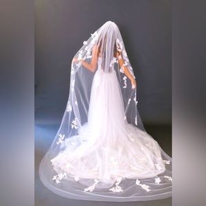Cathedral length bridal wedding veil, Walker by Untamed Petals, ivory